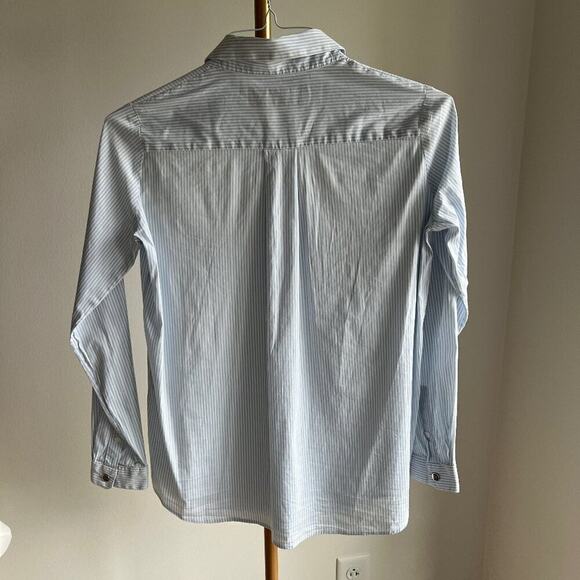 THE KOOPLES LIGHT BLUE STRIPED BUTTON DOWN SHIRT WOMENS XS - Picture 3 of 8